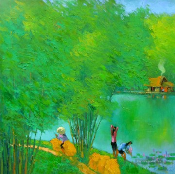 grüne leere Ölbilder verkaufen - Grüne Teich vietnamesisch Asiatische